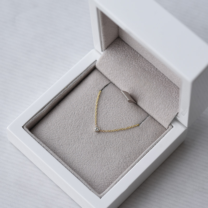 Minimalistische Halskette in Gold mit Moissanit Werner 99777