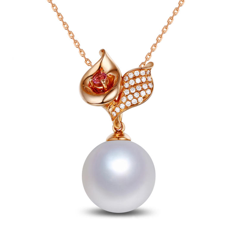 Perlen-Anhänger mit Turmalin und Diamanten Lalien 10268