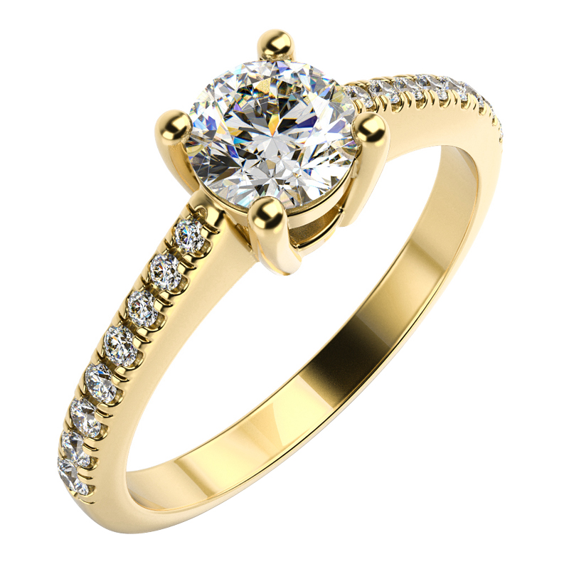 Goldener Verlobungsring mit Diamanten im Pave Stil Dalea 10438