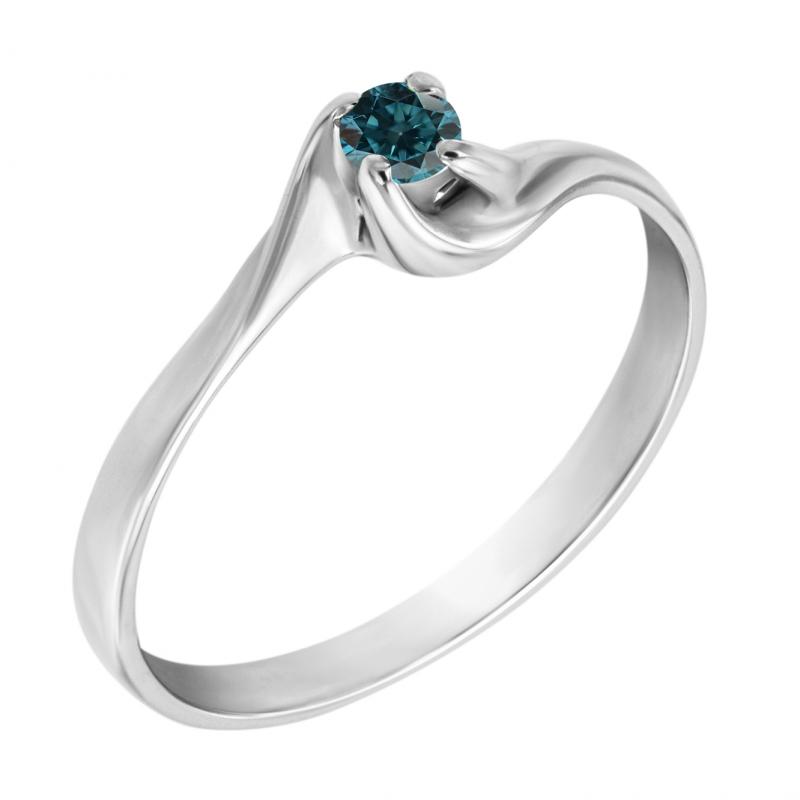 Blauer Diamant in Verlobungsring Ezzys