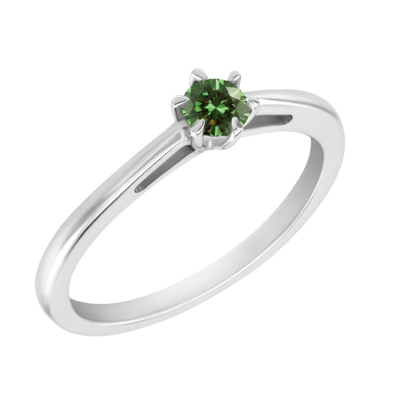 Zarter Verlobungsring mit grünem Diamanten Rima 10708