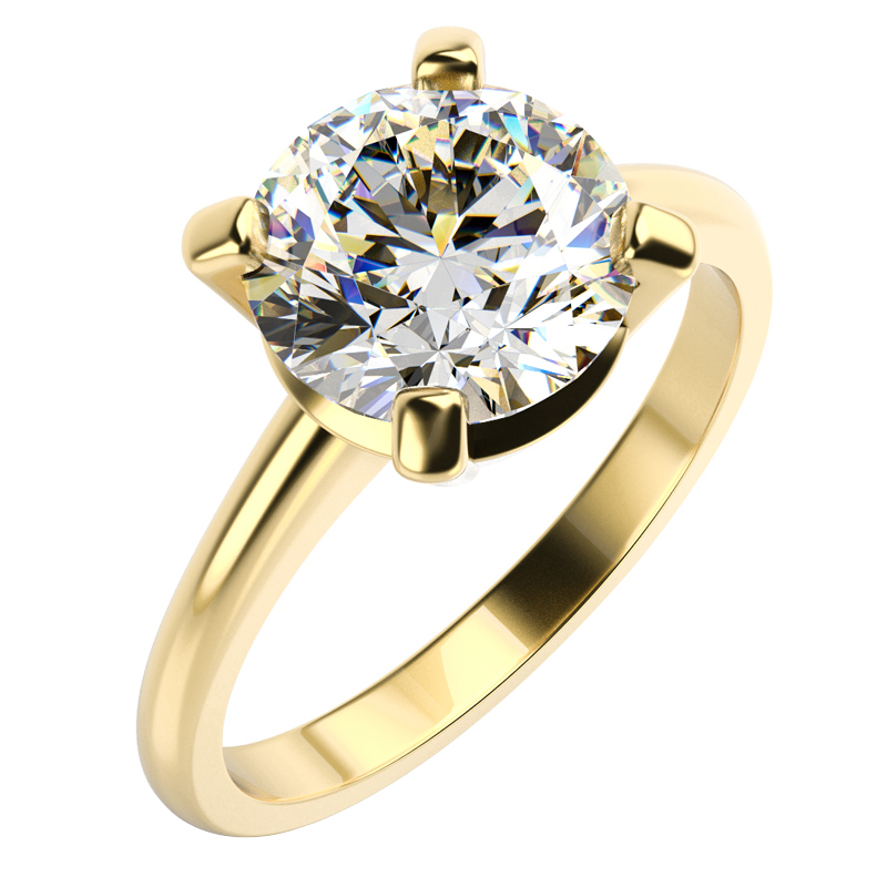 Goldring mit Diamant im Rund-Form 11448