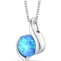 Silberne Kette mit hellblauem Opal Thirumal