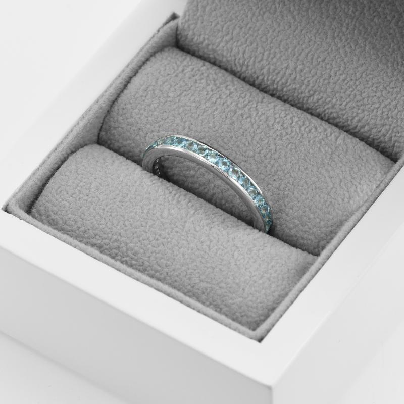 Silberner Memoire-Ring mit Topas Urian 14438