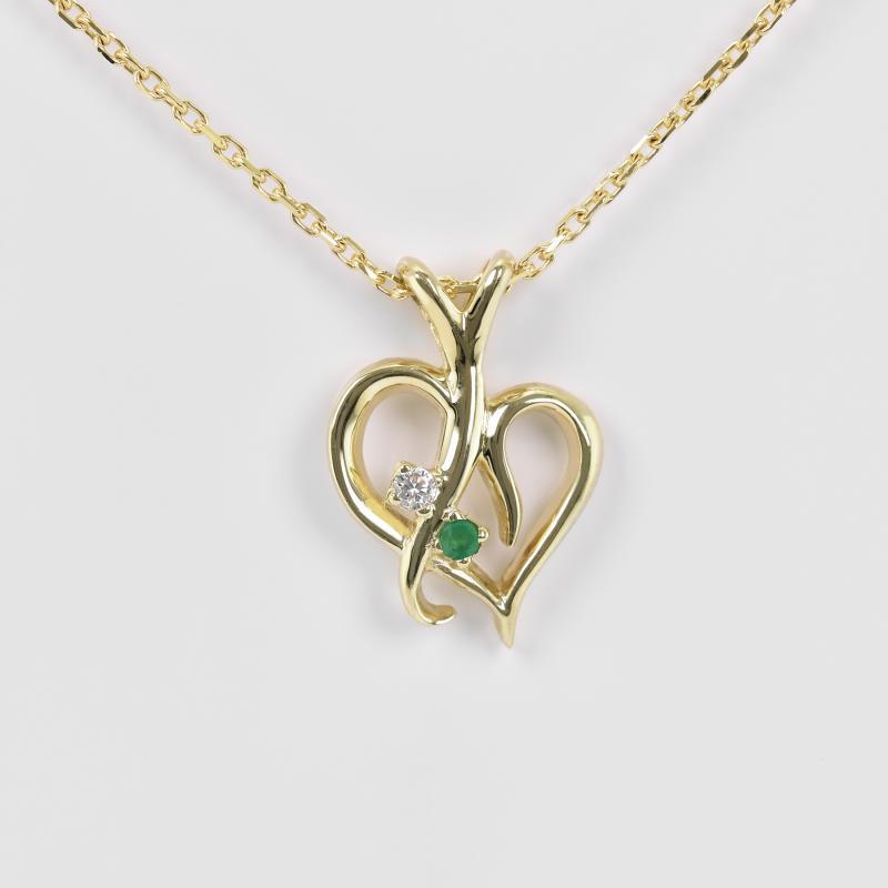 Halskette aus Gold mit Smaragd und Diamanten 15058