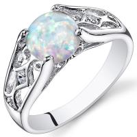 Ring aus Silber mit ovalem Opal und Zirkonia Wyla