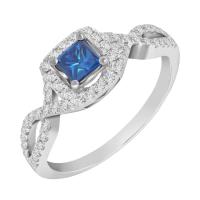 Verlobungsring mit blauem Diamanten Emet