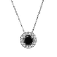 Halo-Halskette mit schwarzem Diamanten Vicky