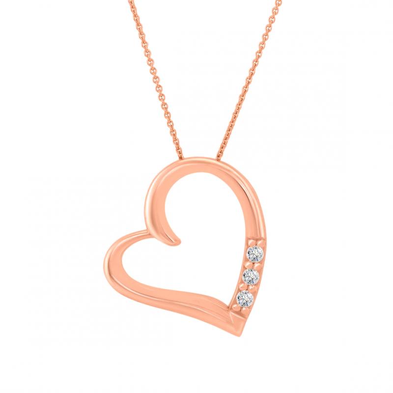 Halskette aus Roségold in Herz-Form mit Diamanten Tanish