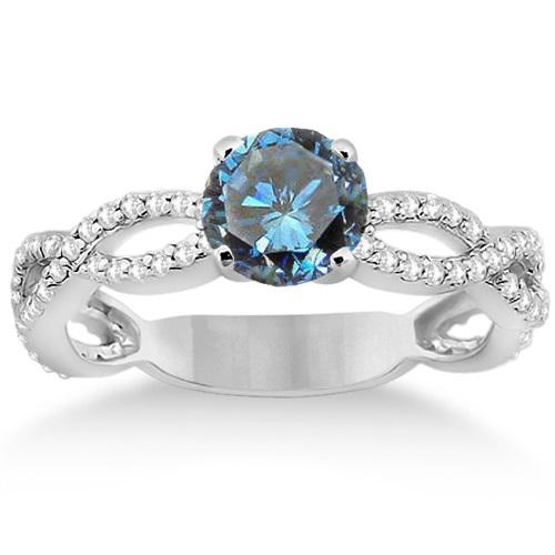 Einzigartiger Verlobungsring mit blauem Diamant Ganendra 2708