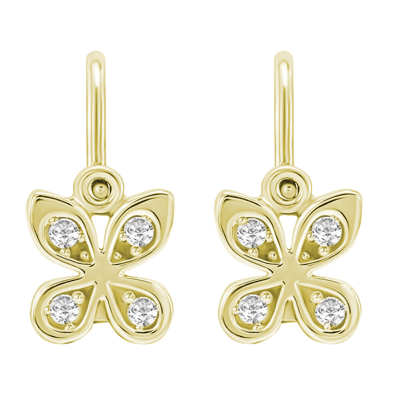 Goldene Ohrringe für Kinder in Schmetterlingsform Madeleine