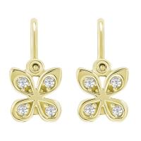 Goldene Ohrringe für Kinder in Schmetterlingsform Madeleine