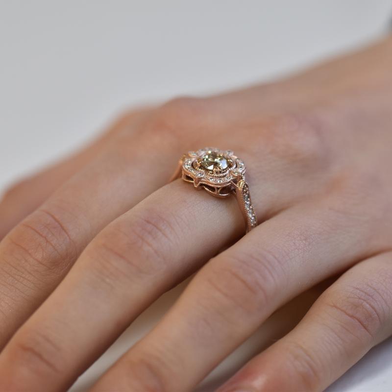 Verlobungsring im Vintage-Stil aus Gold mit Diamanten Lomenie 35768
