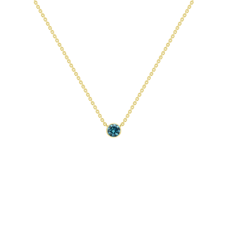 Minimalistische Halskette aus Gold mit blauem Diamanten Glosie 36868