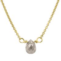 Goldene Halskette mit grauem Diamanten-Tropfen Vebrina