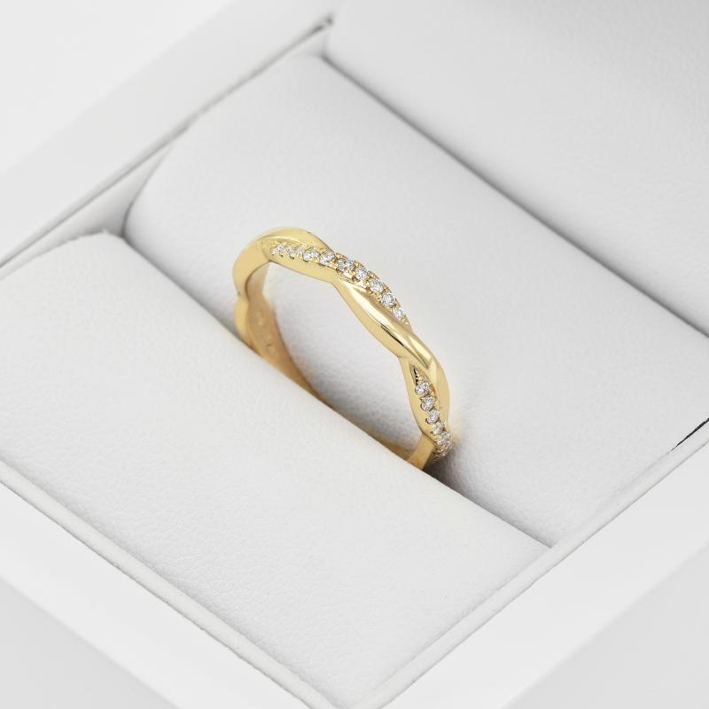 Goldener Twist-Ring mit Diamanten Malea 37988