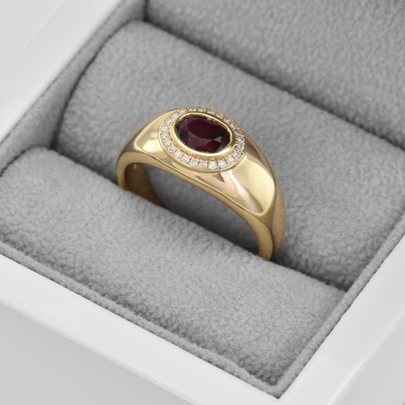 Wunderschöner Ring mit Rubin und Diamanten in Eppi-Geschenkbox 45468