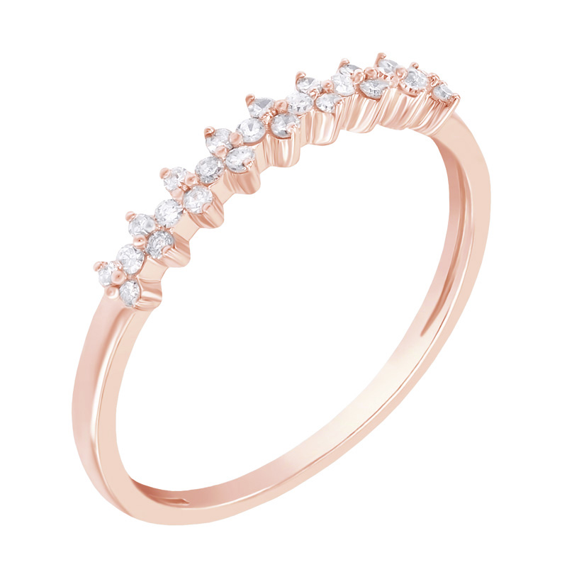 Romantischer Rosegold Ring mit Diamanten 49408