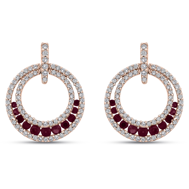 Luxuriöse Ohrringe mit Rubinen und Diamanten Quasimo