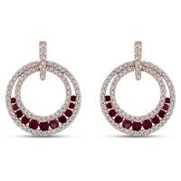 Luxuriöse Ohrringe mit Rubinen und Diamanten Quasimo