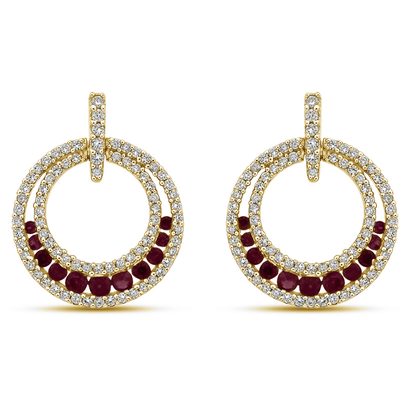 Luxuriöse Ohrringe mit Rubinen und Diamanten Quasimo 51868