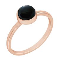 Goldener minimalistischer Ring mit schwarzem Opal Neela