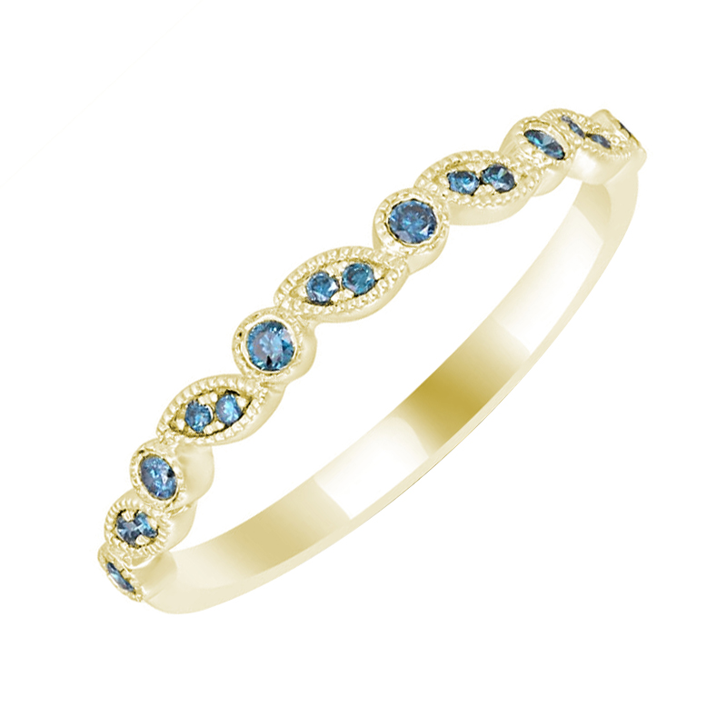 Ring aus Gold mit blauen Diamanten halbbesetzt Alkeso 59168