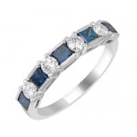 Goldring mit blauen und weißen Diamanten Korinna