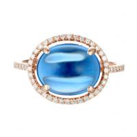 Blauer Topas in Rosegold Ring Jacquelle
