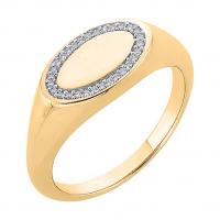Goldener Siegelring in ovaler Form mit Diamanten Keylo