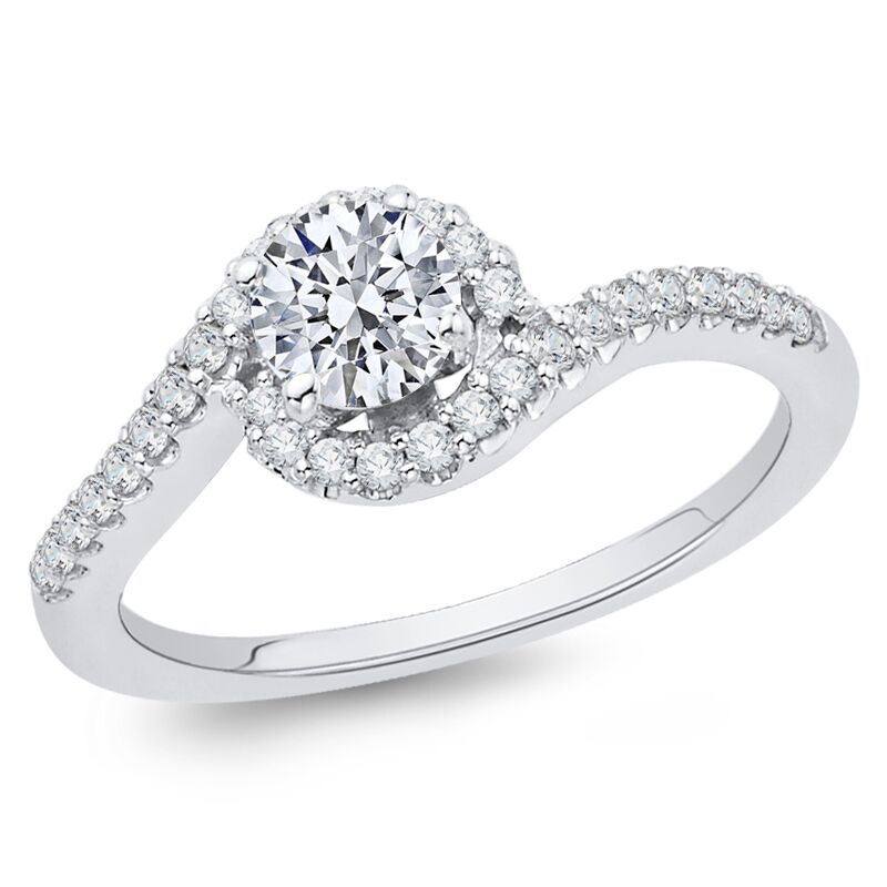 Eleganter Verlobungsring mit Moissanit und Lab Grown Diamanten Elaina 66178