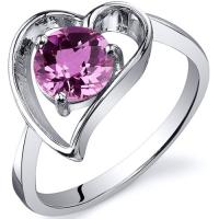 Romantischer Silberring in Herzform mit rosa Saphir Ciniah