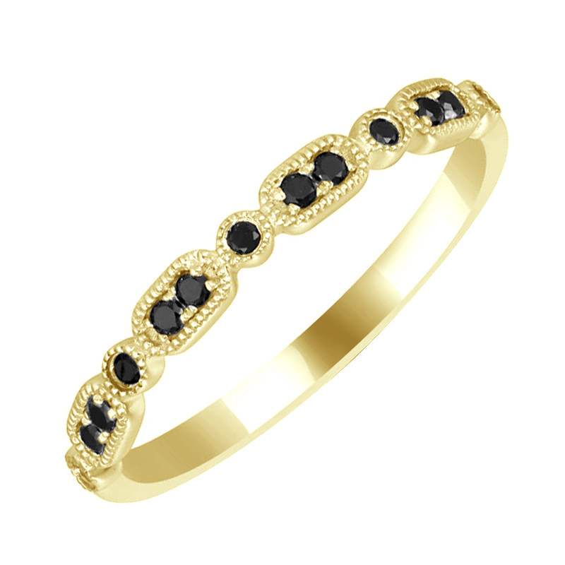 Ring aus Gold mit schwarzen Diamanten halbbesetzt Benisa 69698