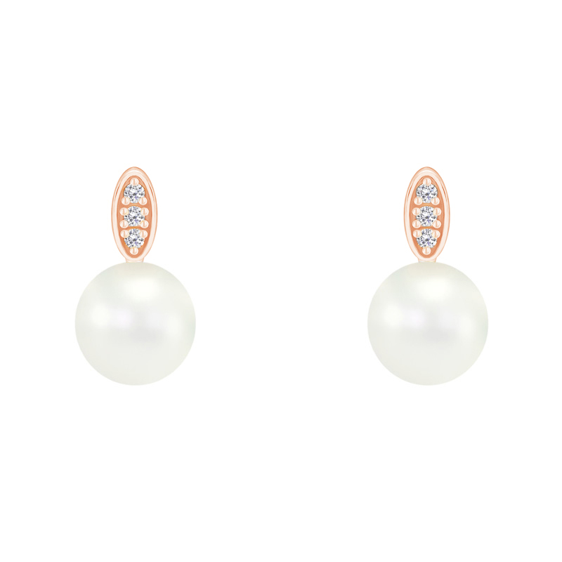 Perlenohrringen in Silber mit Diamanten Holis 70718