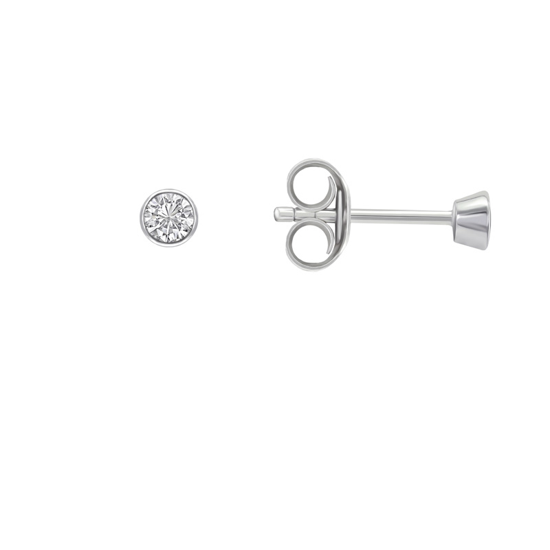 Minimalistische Bezel Ohrringe aus Platin mit Diamanten Corinna 71048