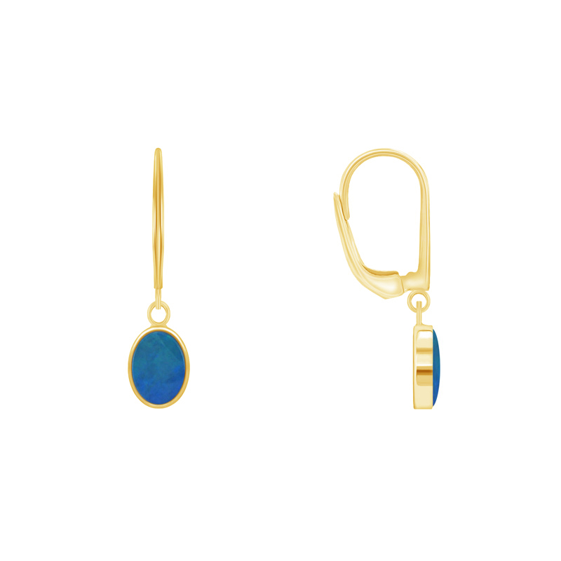 Goldene Ohrhänger mit blauen Opalen Margalo 71298