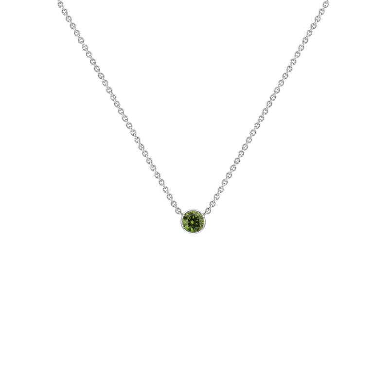 Halskette aus Platin mit grünem Diamant Glosie
