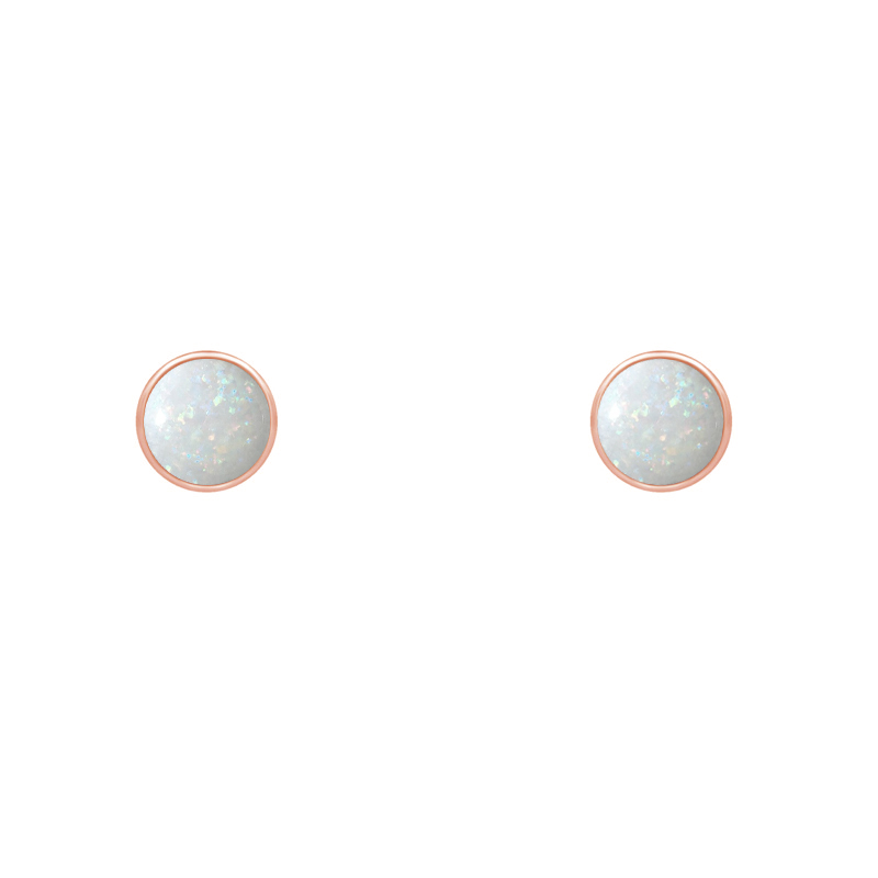 Minimalistische Goldohrringe mit weißen Opalen Aurinda
