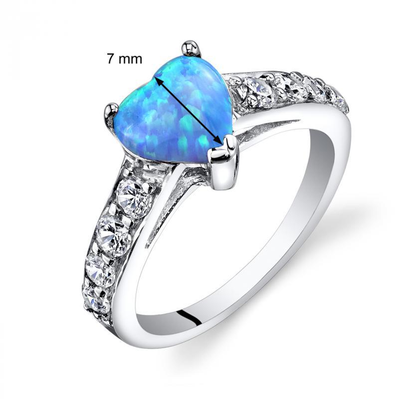 Silberner Ring mit Opal in Herzform Antonie 7308