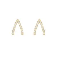 Minimalistische Ohrringe mit Diamanten Wishbone