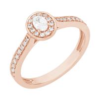Schöner Halo-Ring mit glänzenden Diamanten Leontios