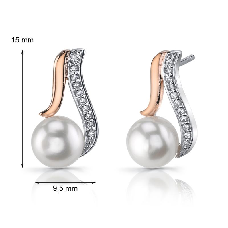 Silberne Ohrringe mit weißen Perlen Lamesi 8978