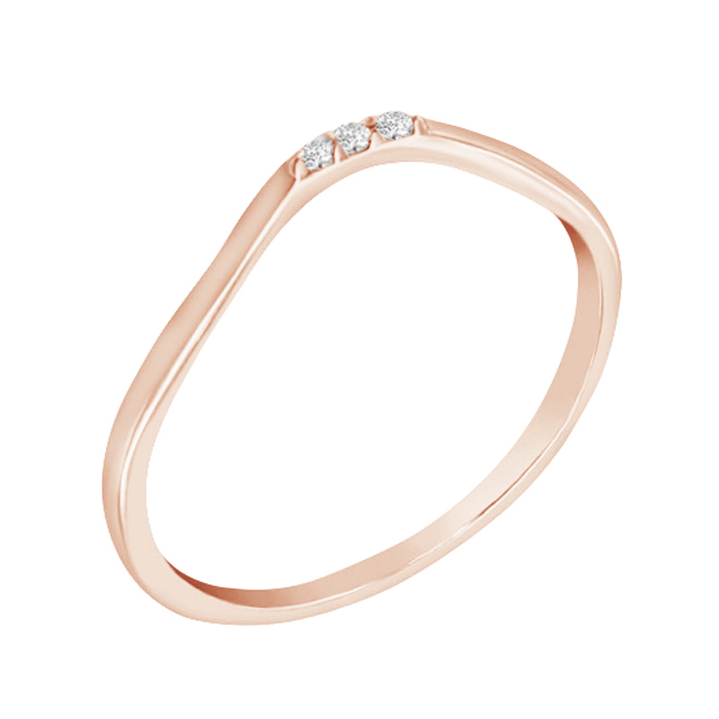 Minimalistischer goldener Ring mit drei Diamanten Dottie 95538