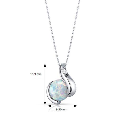 Silberne Halskette mit weißem Opal Thirumal 9688