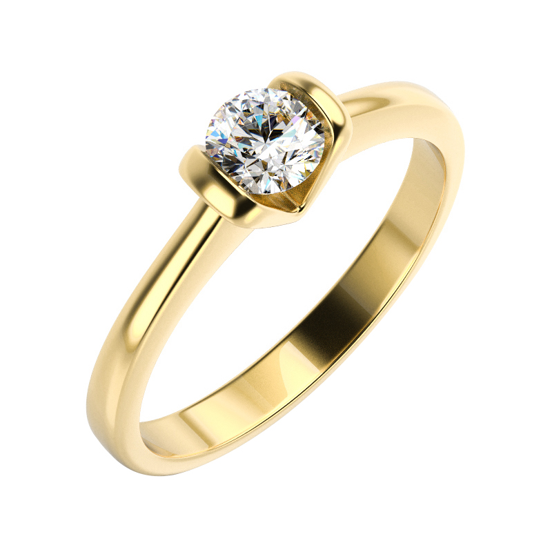 Verlobungsring aus Gold im Solitärstil mit Diamant Paxly 10189