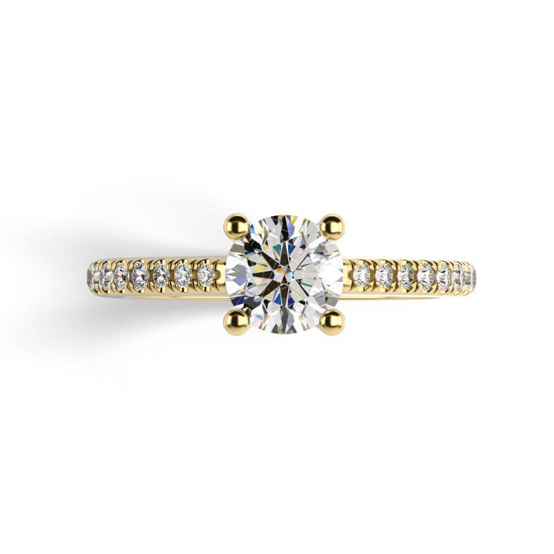 Goldener Verlobungsring mit Diamanten im Pave Stil Dalea 10439