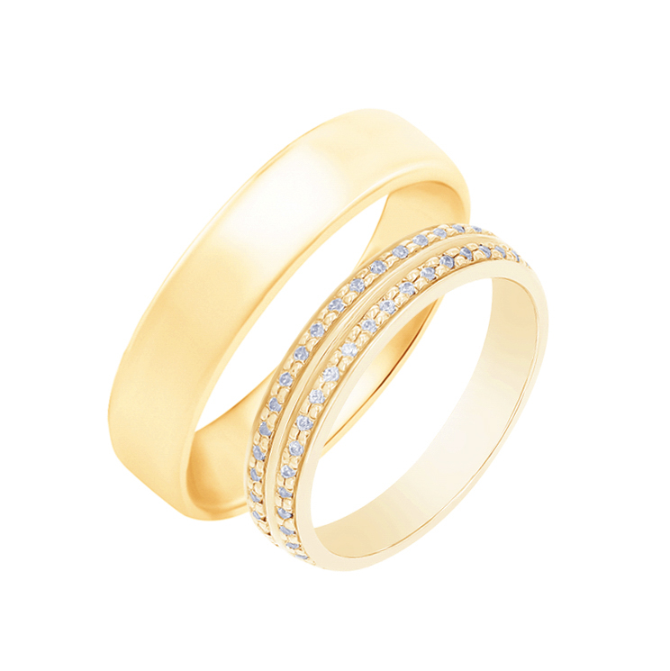 Schlichte Eheringe aus Gold mit Diamanten Sydell 105569