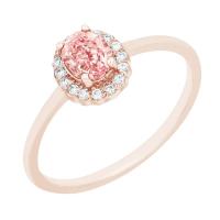Verlobungsring mit einem zertifizierten Fancy rosa Lab-Grown Diamanten Avis