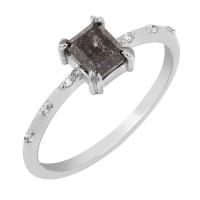 Goldener Ring mit Salt and Pepper Diamanten Emilis