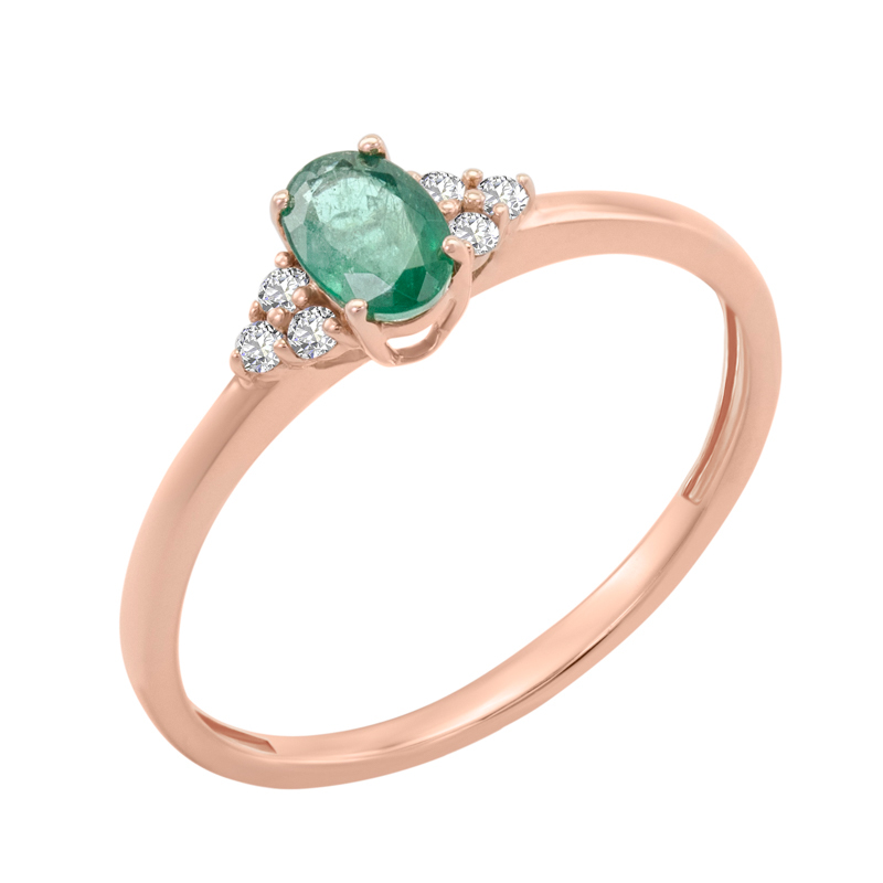 Verlobungsring mit Smaragd und Diamanten Sheldo 129139